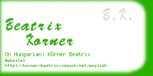 beatrix korner business card
